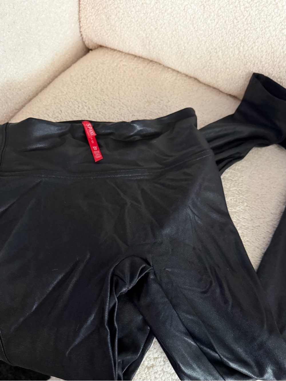 SPANX Black Faux-Leather High-Rise Leggings